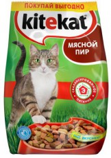 KITEKAT - КИТЕКАТ МЯСНОЕ ИЗОБИЛИЕ С ТРАВАМИ сухой корм для взрослых кошек фото