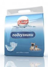 CLINY ПОДГУЗНИКИ ДЛЯ РАЗМЕР M (9 ШТ.) собак и кошек 5-10 кг  фото