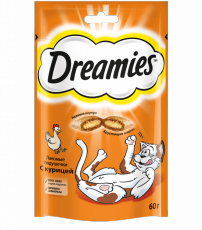 Dreamies лакомство для кошек подушечки с курицей фото