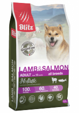 BLITZ ADULT LAMB & SALMON/беззерновой корм для взр.собак всех пород Ягненок & Лосось/ фото