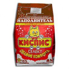 Наполнитель Киспис-Селект для длинношерстных кошек древесный  фото