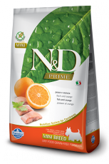 Farmina N&D Adult MINI корм беззерновой д/собак с Рыбой и апельсином фото
