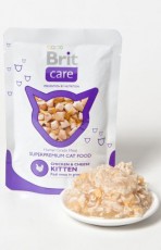 Brit Care Kitten Pouches влажный корм для котят 80г пауч курица/сыр фото