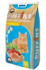 PUFFINS КУРОЧКА И РЫБКА сухой корм для кошек  фото