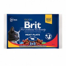 Brit Премиум Набор паучей для кошек Meat Plate Мясная тарелка 4*100гр фото