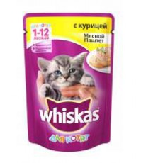 Whiskas для котят  пауч 85г паштет курица фото